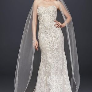 David’s Bridal Oleg Cassini Sheath Wedding Dress